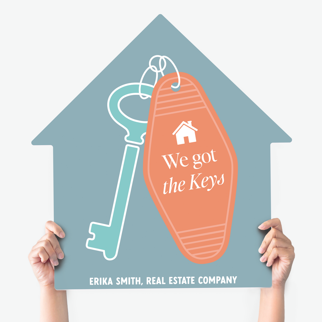 Customizable | We Got The Keys House Sign | Photo Prop | DSY-20-AB House Sign Market Dwellings BLUE GRAY