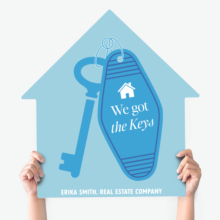 Customizable | We Got The Keys House Sign | Photo Prop | DSY-20-AB House Sign Market Dwellings CORNFLOWER BLUE