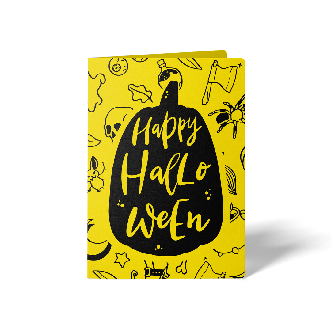Set of Happy Halloween Greeting Cards | Envelopes Included Greeting Card Market Dwellings LEMON