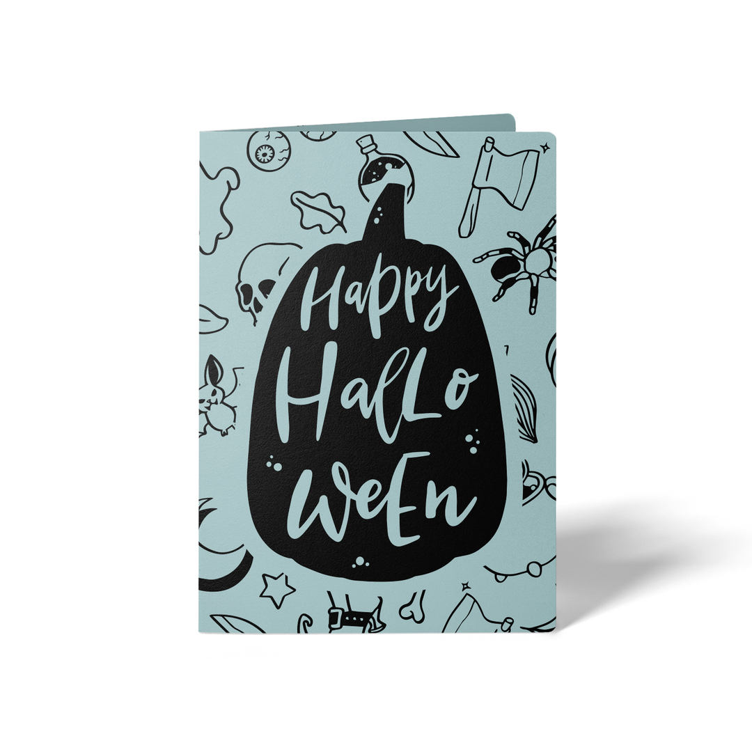 Set of Happy Halloween Greeting Cards | Envelopes Included Greeting Card Market Dwellings LIGHT BLUE