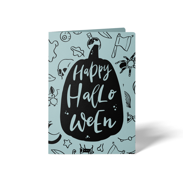 Set of Happy Halloween Greeting Cards | Envelopes Included Greeting Card Market Dwellings LIGHT BLUE