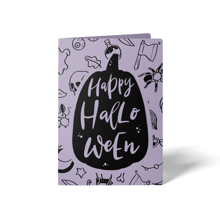 Set of Happy Halloween Greeting Cards | Envelopes Included