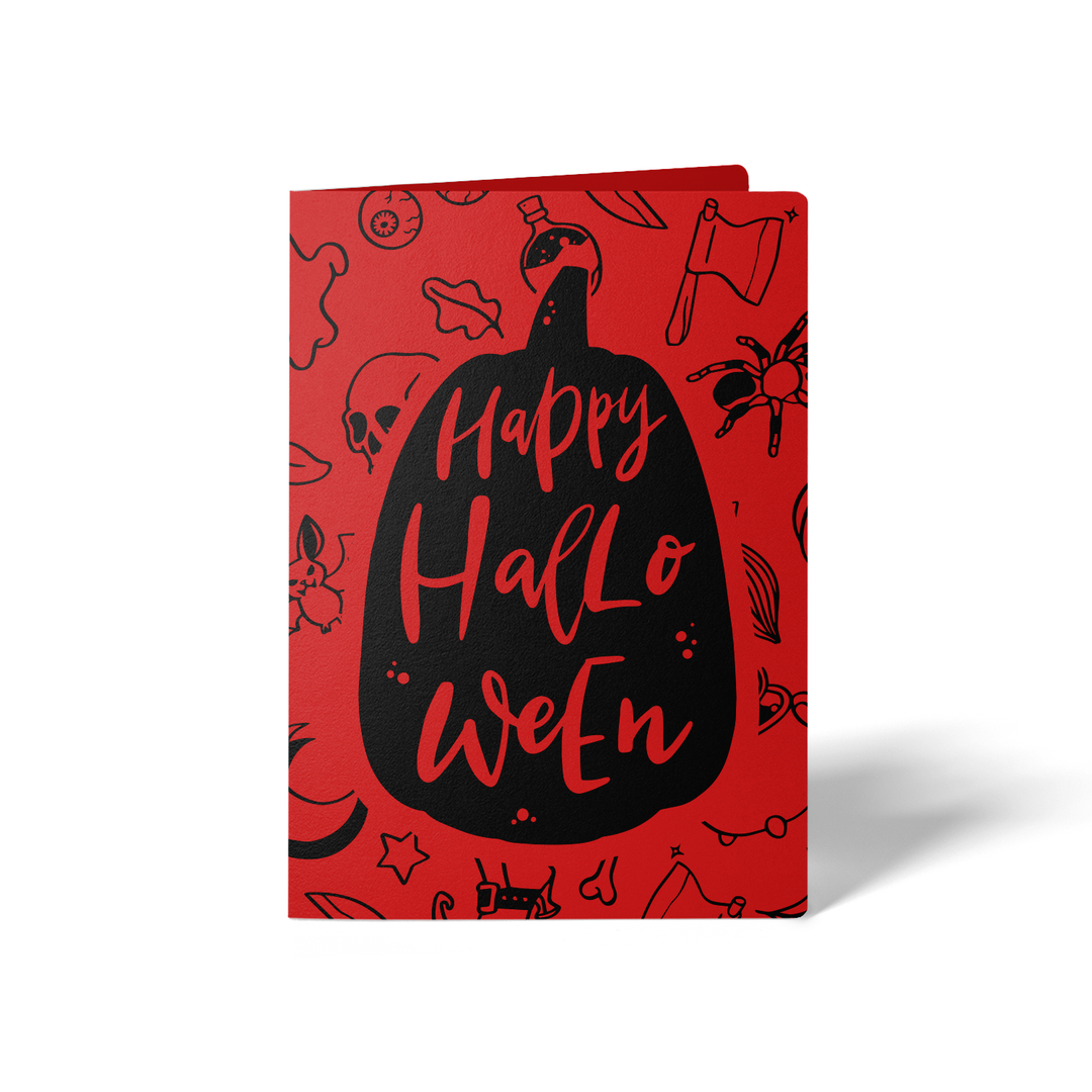 Set of Happy Halloween Greeting Cards | Envelopes Included