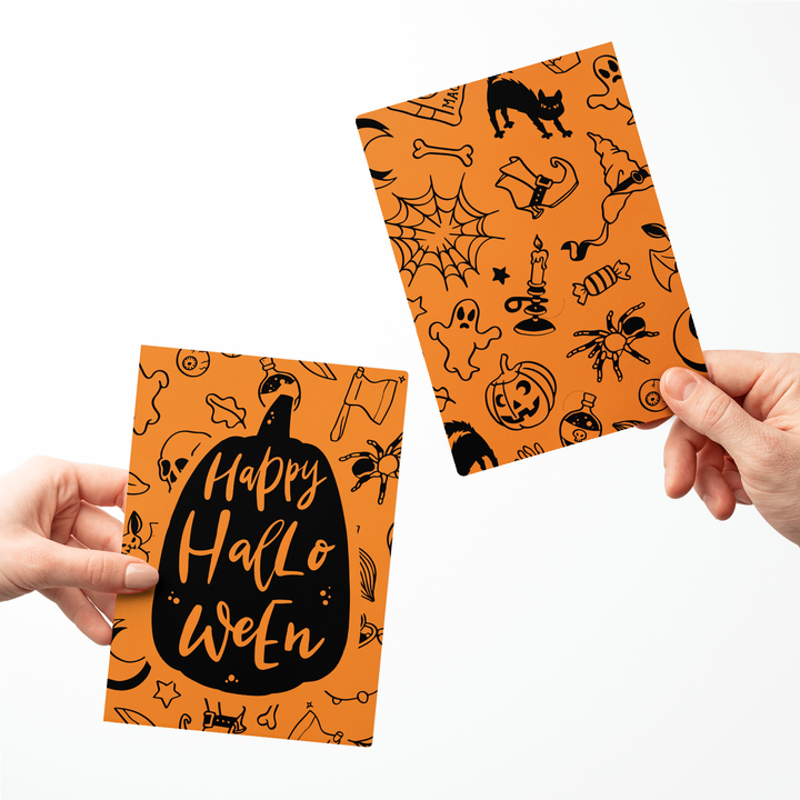 Set of Happy Halloween Greeting Cards | Envelopes Included Greeting Card Market Dwellings