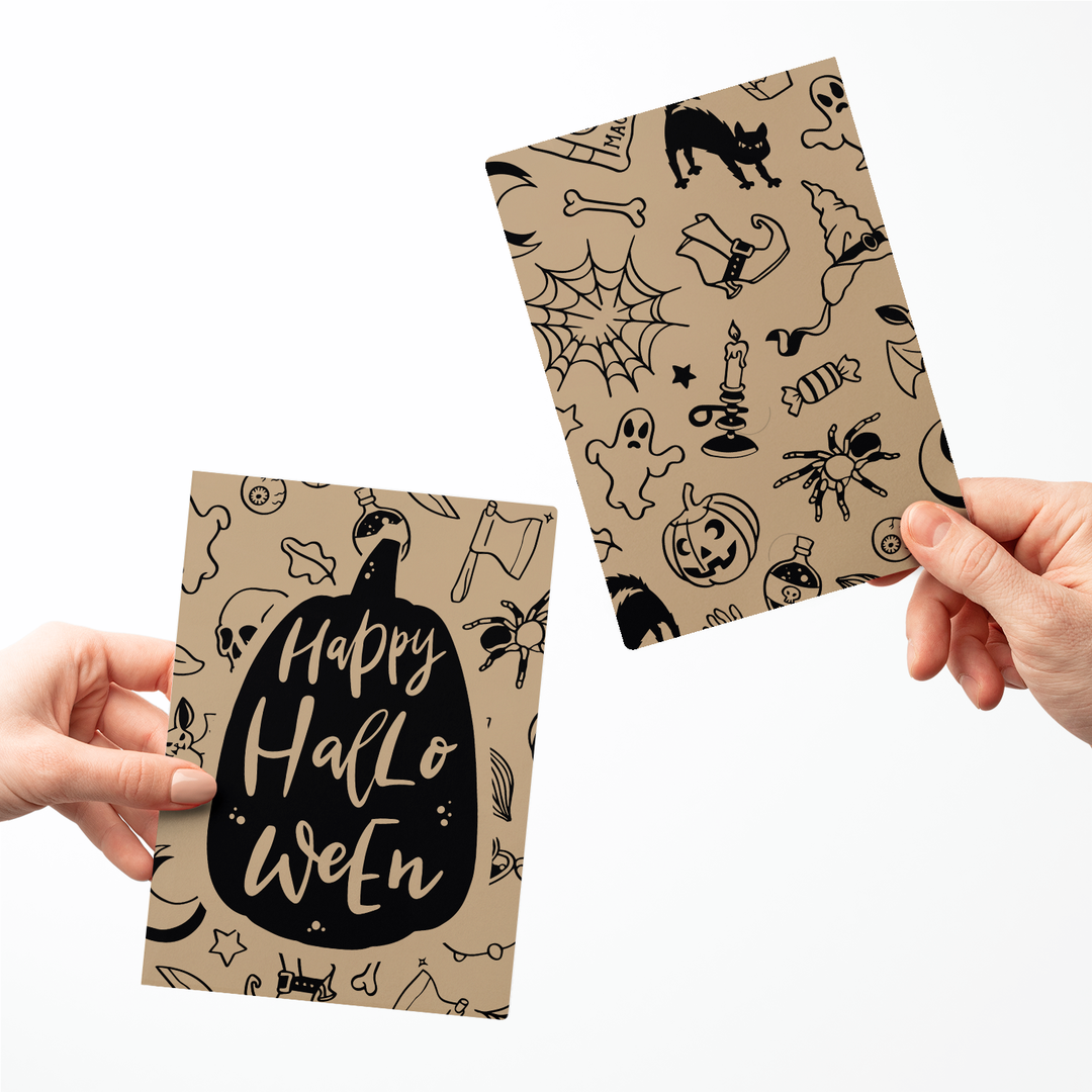 Set of Happy Halloween Greeting Cards | Envelopes Included Greeting Card Market Dwellings