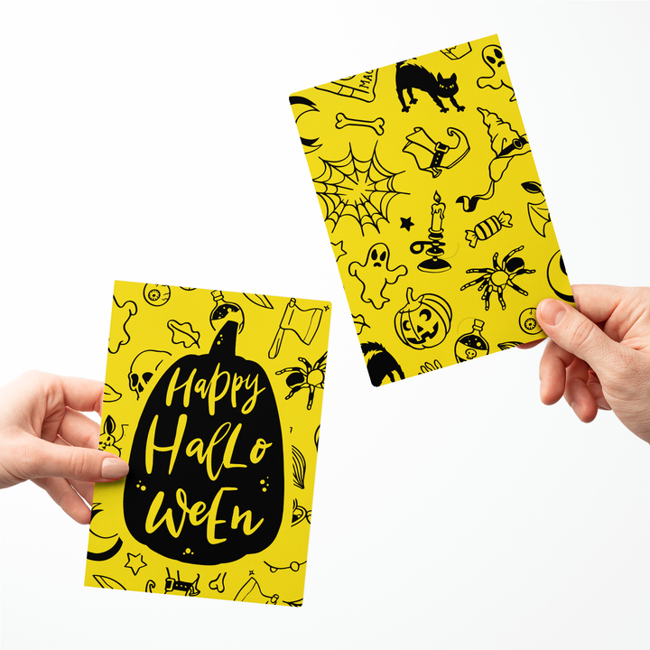 Set of Happy Halloween Greeting Cards | Envelopes Included Greeting Card Market Dwellings