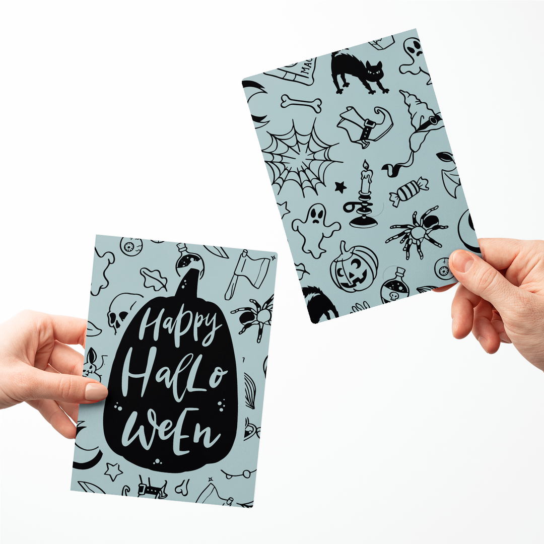 Set of Happy Halloween Greeting Cards | Envelopes Included Greeting Card Market Dwellings