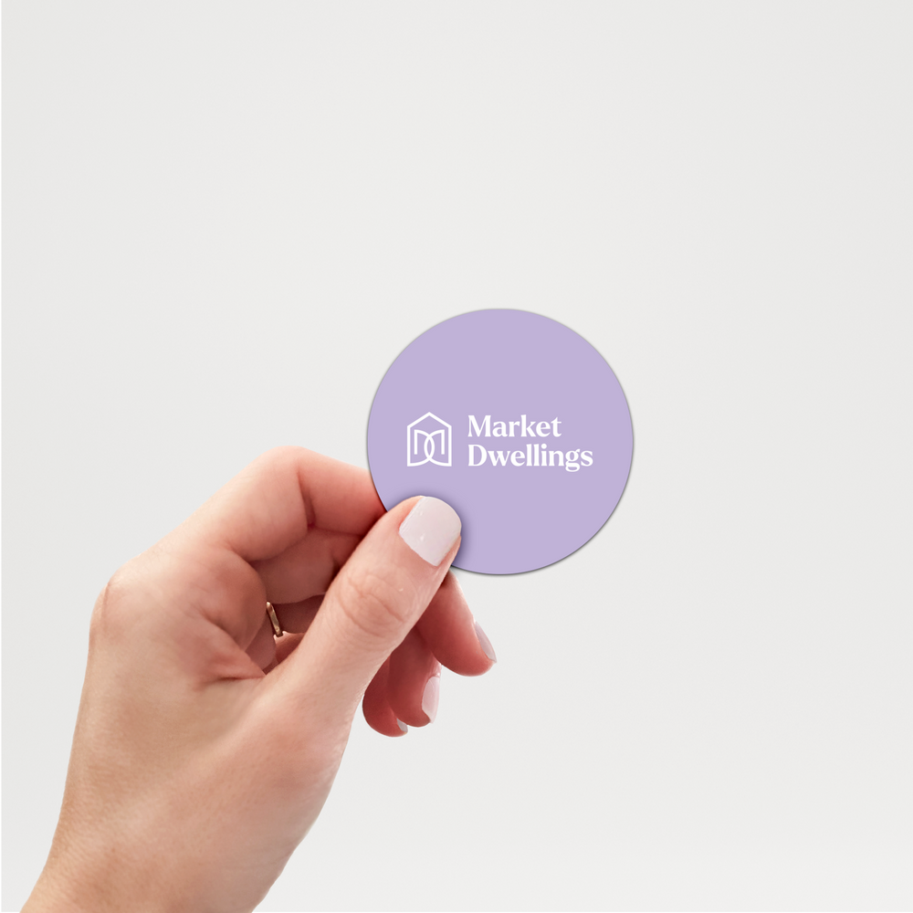 Design Your Own | Round Die Cut Stickers | DSS-02-AB Die Cut Stickers Market Dwellings