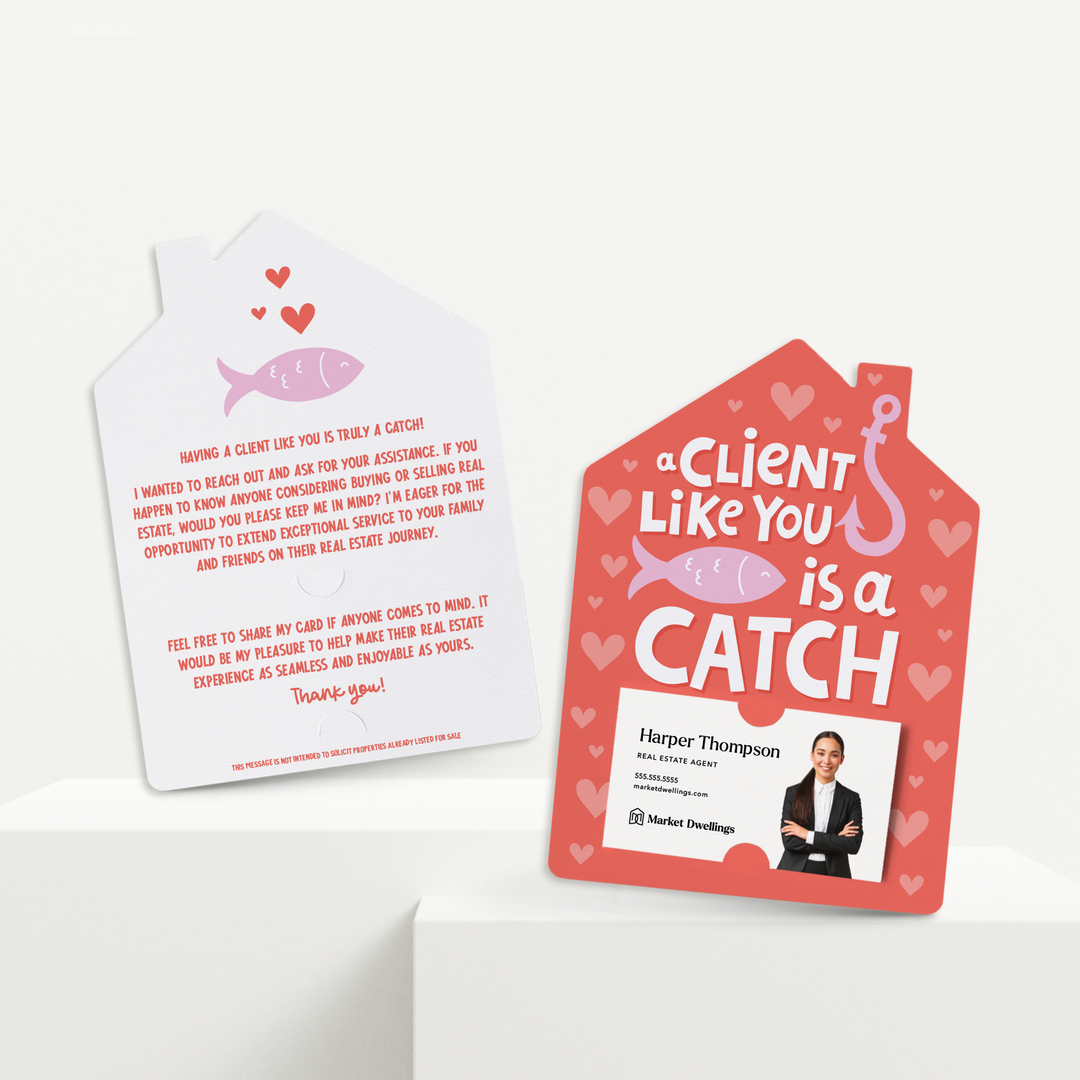 Set of A Client Like You Is A Catch!
 | Valentine's Day Mailers | Envelopes Included | M244-M001 Mailer Market Dwellings