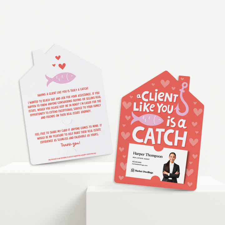 Set of A Client Like You Is A Catch!
 | Valentine's Day Mailers | Envelopes Included | M244-M001 Mailer Market Dwellings