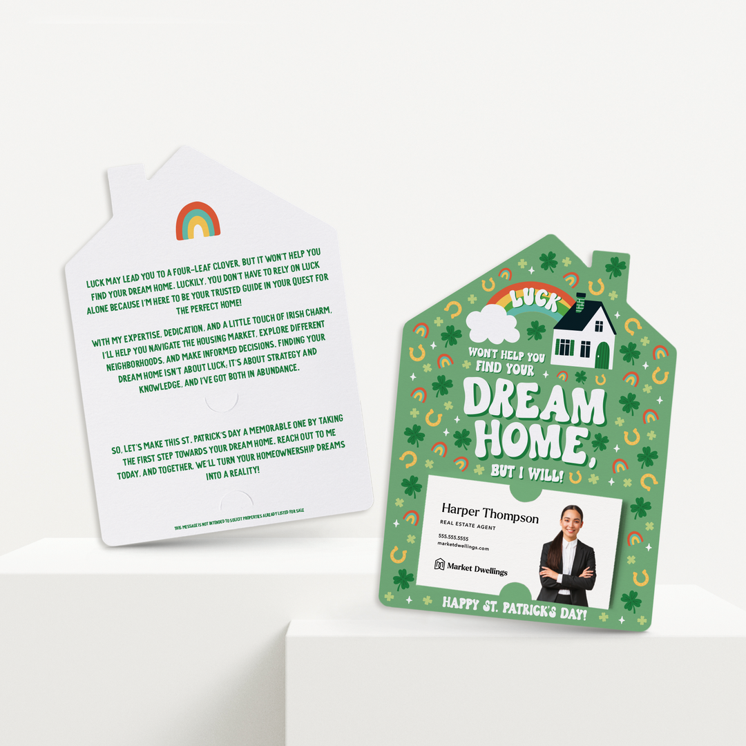 Set of Luck Won't Help You Find Your Dream Home, But I Will! | St. Patrick's Day Mailers | Envelopes Included | M252-M001 Mailer Market Dwellings