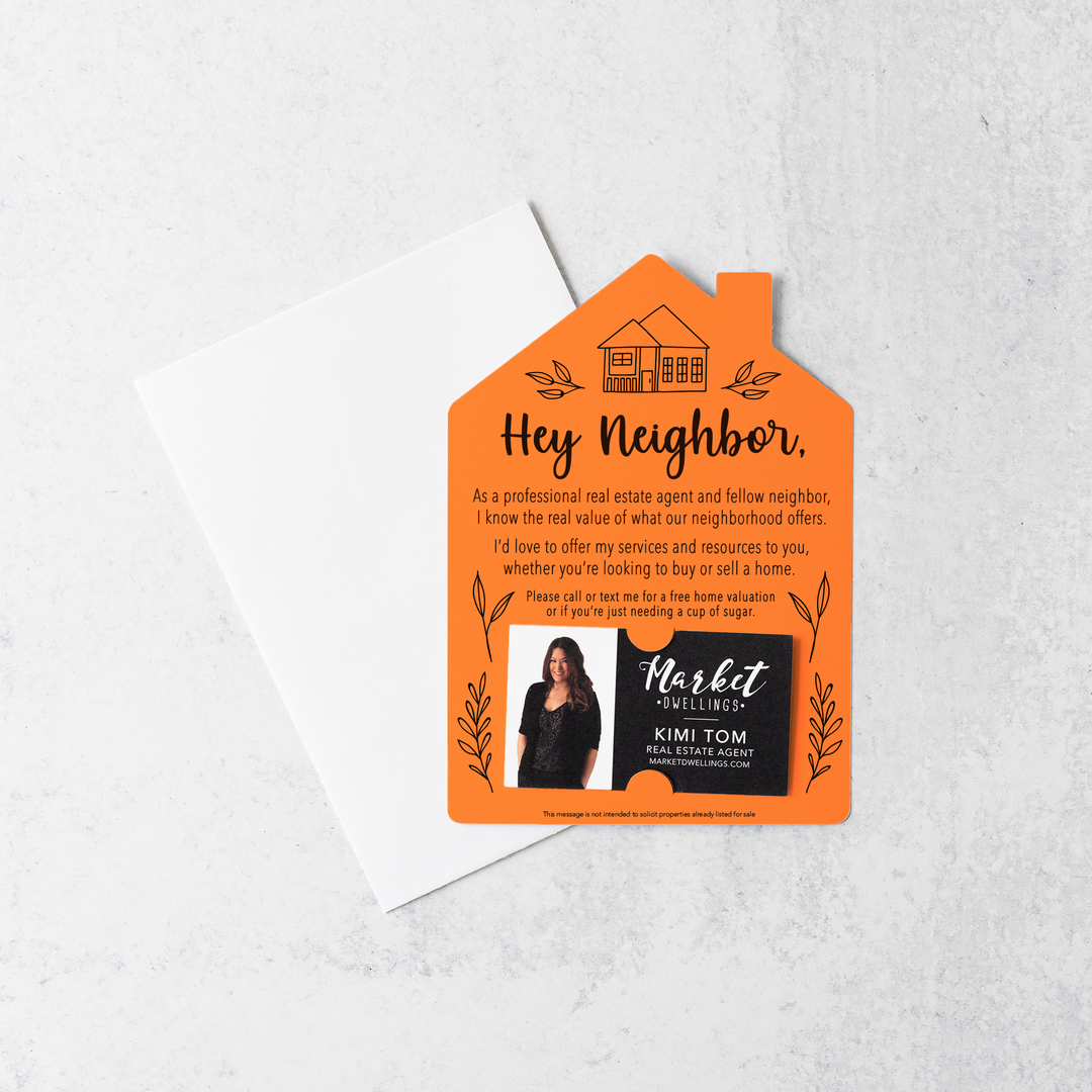 Set of Hey Neighbor Real Estate Mailers | Envelopes Included  | M1-M001 Mailer Market Dwellings CARROT  
