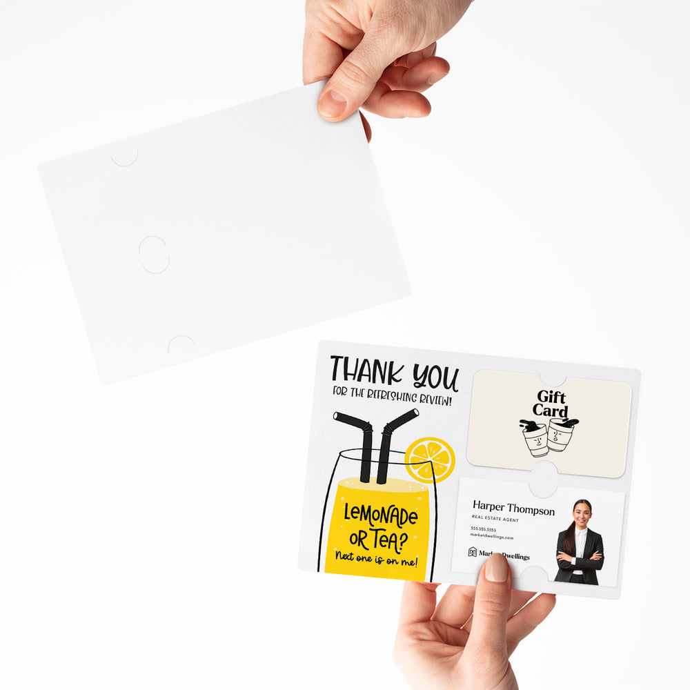 Set of "Thank You for the Refreshing Review" Gift Card & Business Card Holder Mailer | Envelopes Included | M11-M008 Mailer Market Dwellings
