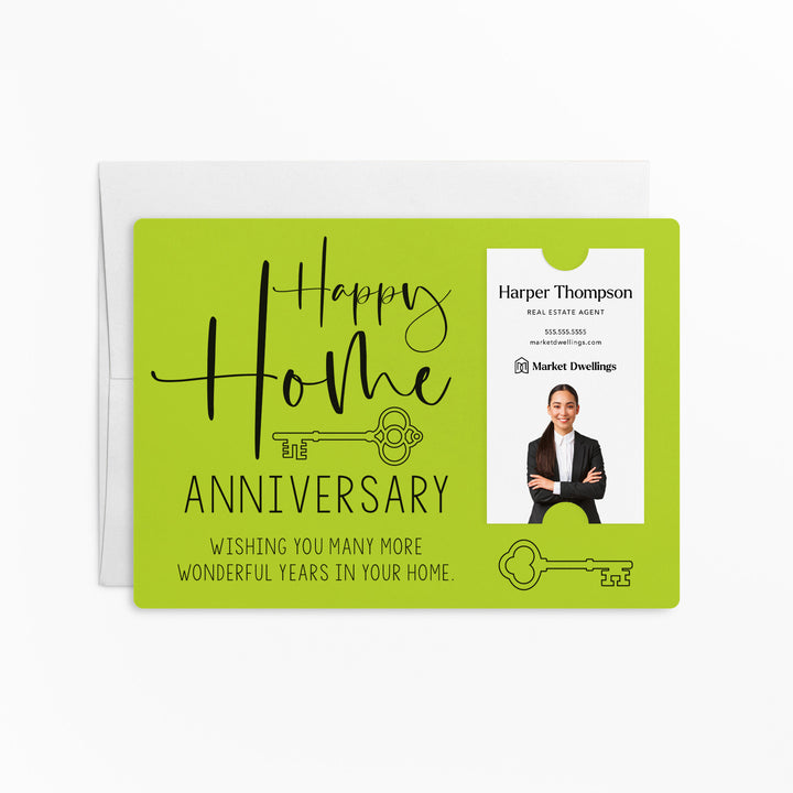 Vertical | Set of "Happy Home Anniversary" Mailer | Envelopes Included | M12-M005 Mailer Market Dwellings GREEN APPLE