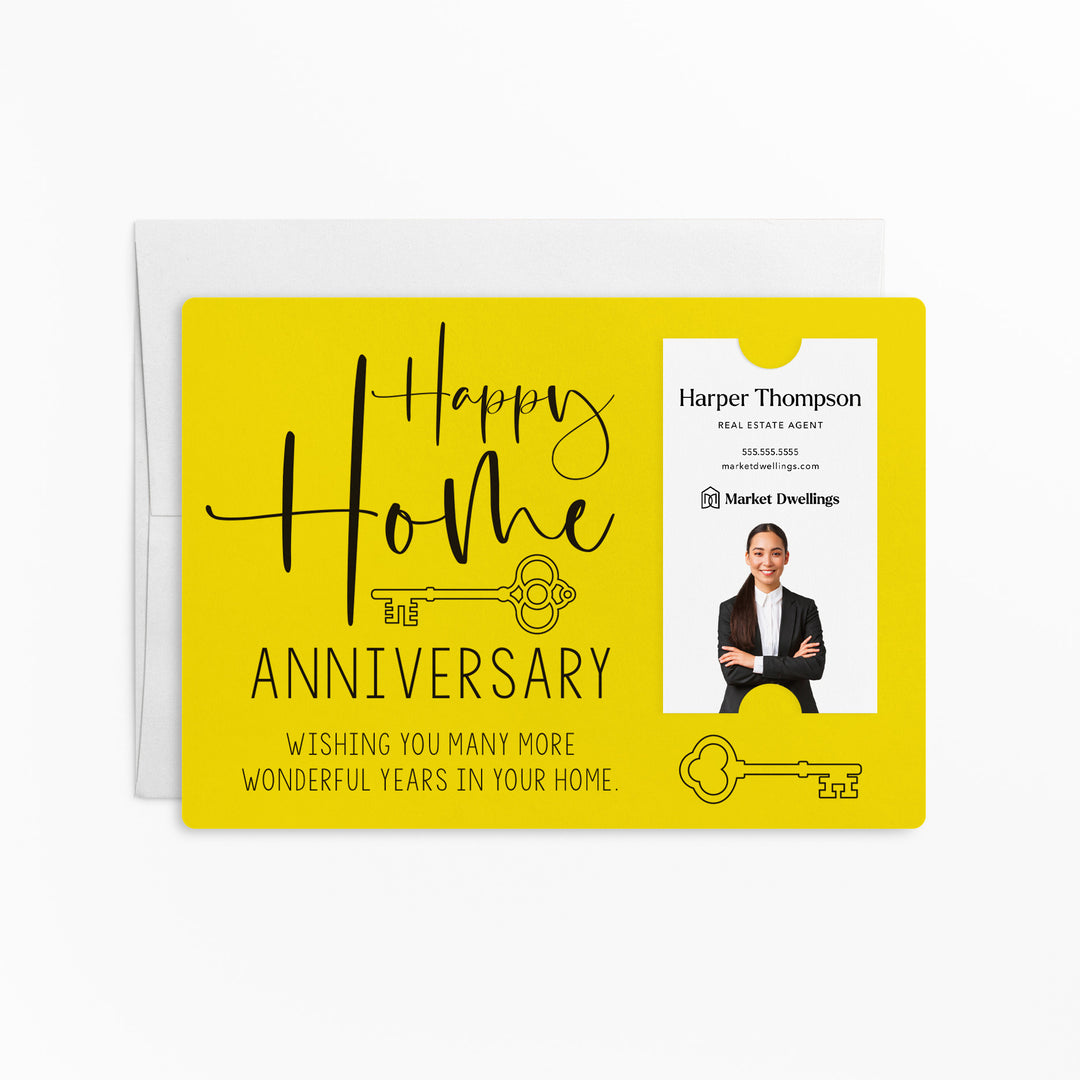 Vertical | Set of "Happy Home Anniversary" Mailer | Envelopes Included | M12-M005 Mailer Market Dwellings LEMON