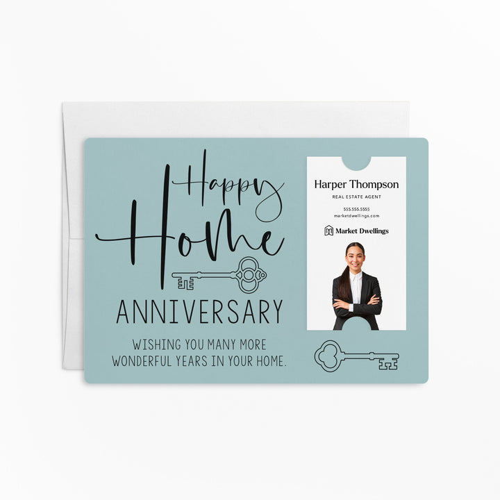 Vertical | Set of "Happy Home Anniversary" Mailer | Envelopes Included | M12-M005 Mailer Market Dwellings LIGHT BLUE
