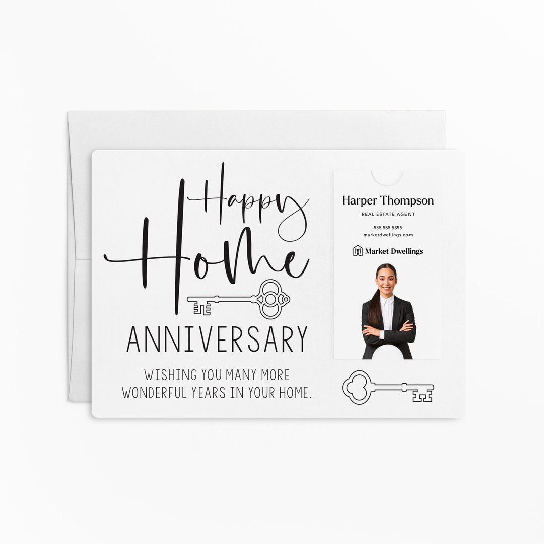 Vertical | Set of "Happy Home Anniversary" Mailer | Envelopes Included | M12-M005 Mailer Market Dwellings WHITE