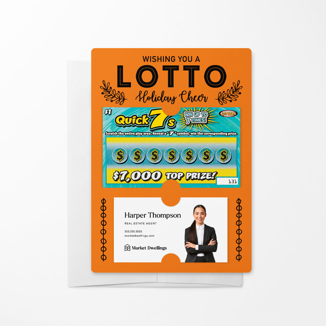 Set of Wishing You a LOTTO Holiday Cheer Lotto Mailers | Envelopes Included Mailer Market Dwellings CARROT