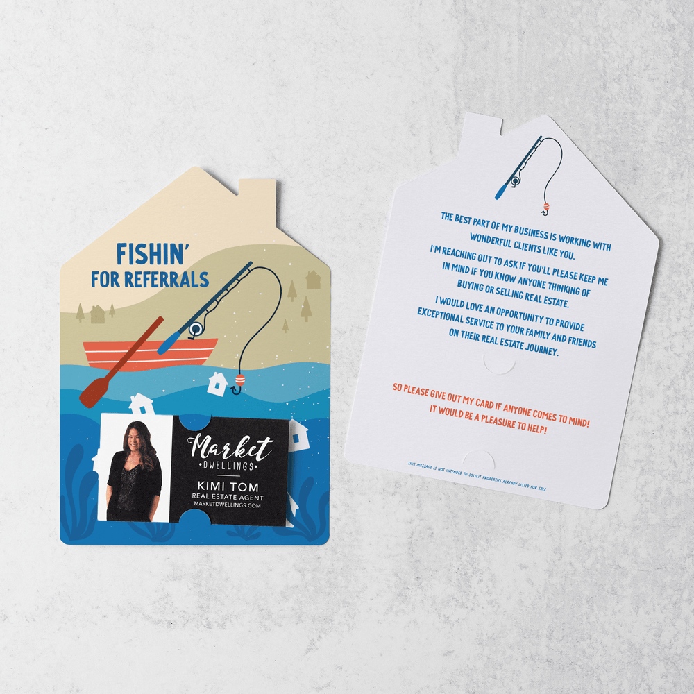 Set of Fishin' For Referrals  | Summer Mailers | Envelopes Included | M143-M001 Mailer Market Dwellings   