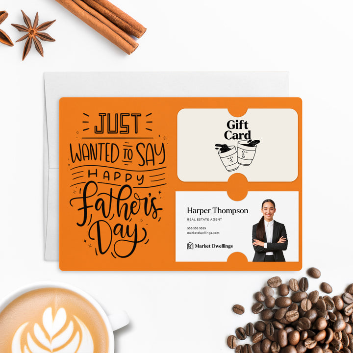Set of "Just Wanted to Say Happy Father's Day" Gift Card & Business Card Holder Mailer | Envelopes Included | M15-M008 Mailer Market Dwellings