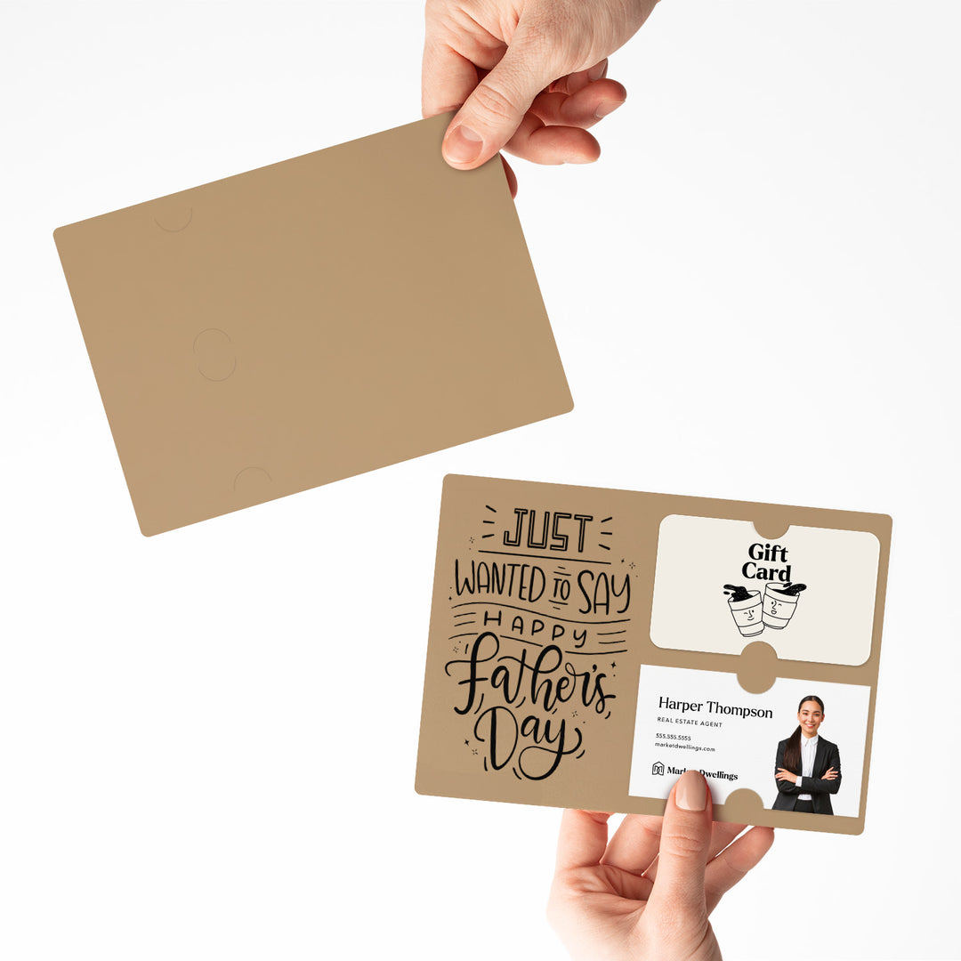 Set of "Just Wanted to Say Happy Father's Day" Gift Card & Business Card Holder Mailer | Envelopes Included | M15-M008 Mailer Market Dwellings