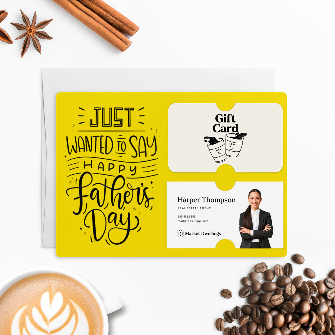 Set of "Just Wanted to Say Happy Father's Day" Gift Card & Business Card Holder Mailer | Envelopes Included | M15-M008 Mailer Market Dwellings