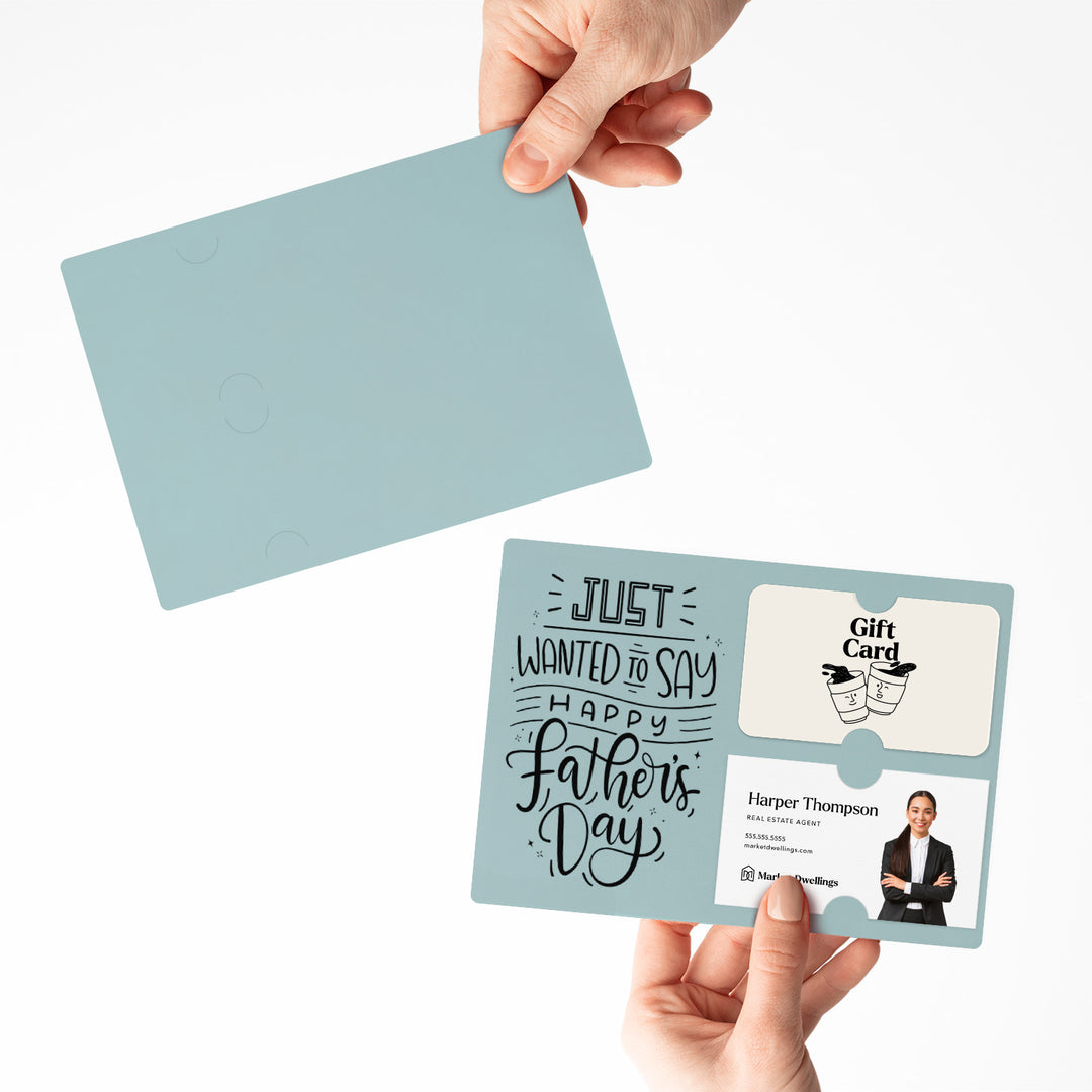 Set of "Just Wanted to Say Happy Father's Day" Gift Card & Business Card Holder Mailer | Envelopes Included | M15-M008 Mailer Market Dwellings