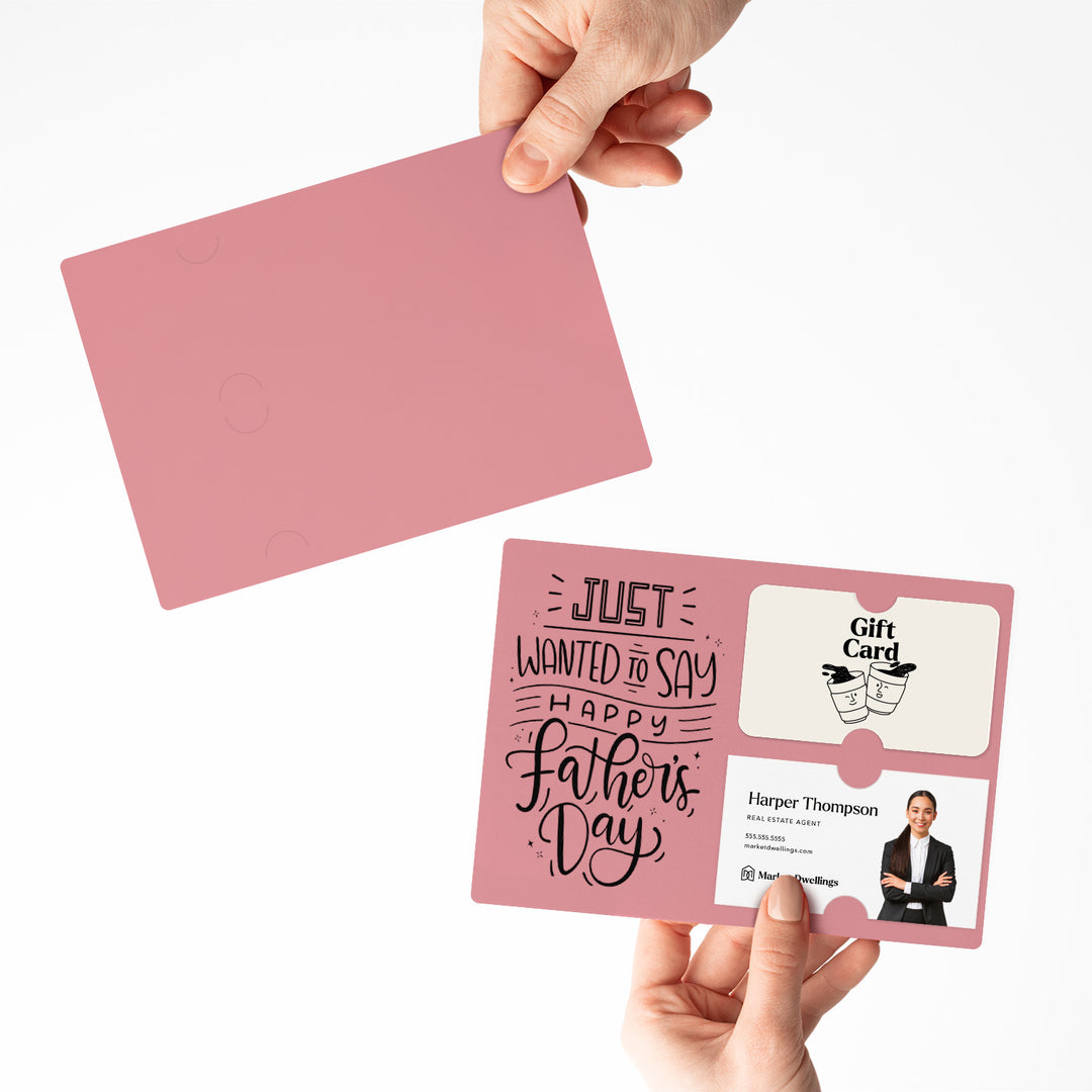 Set of "Just Wanted to Say Happy Father's Day" Gift Card & Business Card Holder Mailer | Envelopes Included | M15-M008 Mailer Market Dwellings