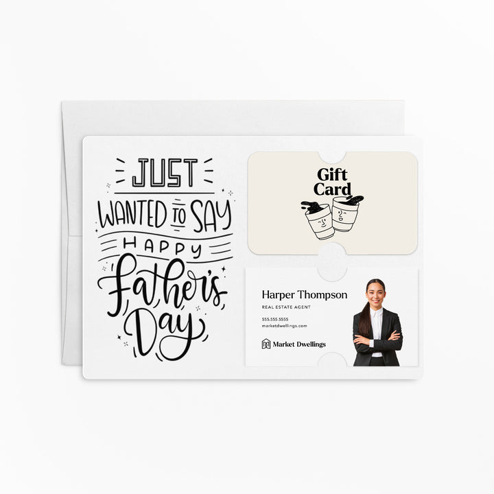 Set of "Just Wanted to Say Happy Father's Day" Gift Card & Business Card Holder Mailer | Envelopes Included | M15-M008