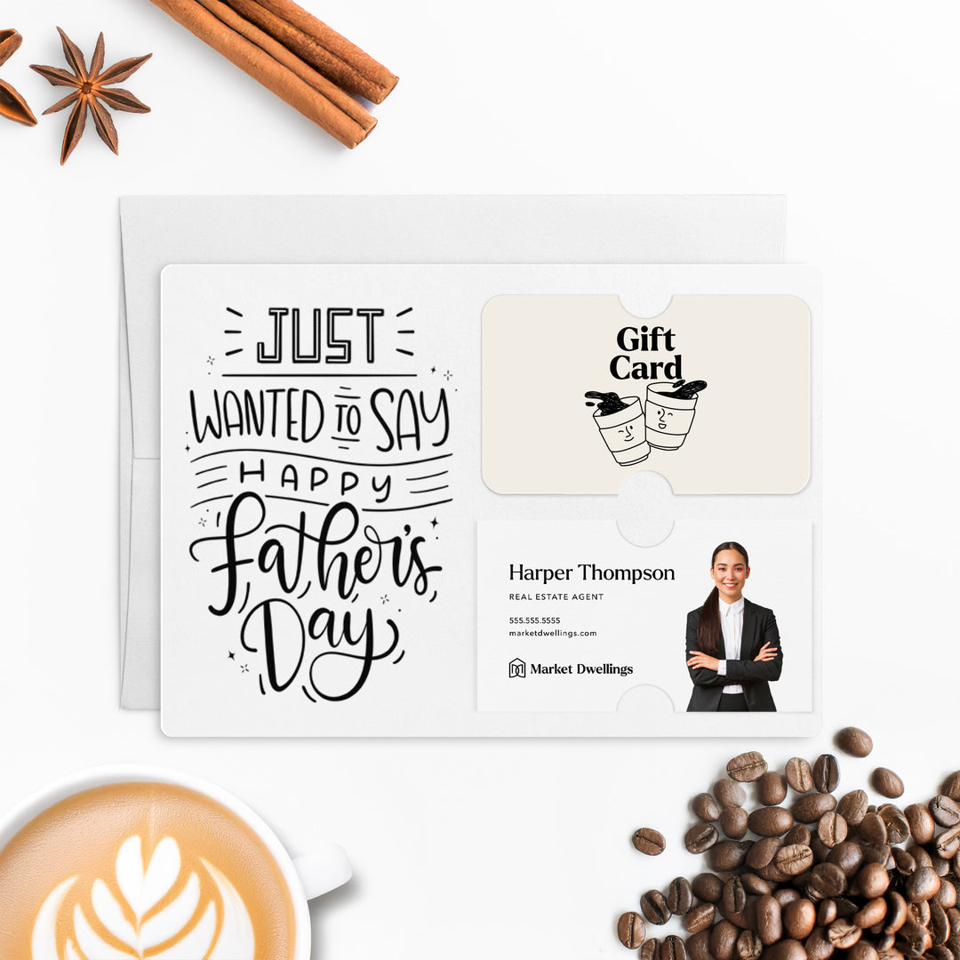 Set of "Just Wanted to Say Happy Father's Day" Gift Card & Business Card Holder Mailer | Envelopes Included | M15-M008