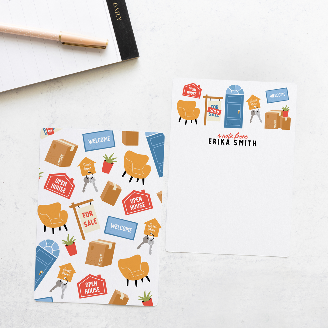 Customizable | Set of Real Estate Stationery Notecards | Envelopes Included | M22-M006
