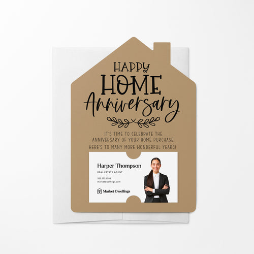 Happy Home Anniversary | Real Estate & Mortgage Mailers with Envelopes Mailer Market Dwellings KRAFT 10