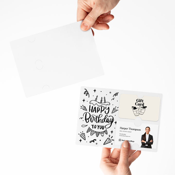 Set of "Happy Birthday" Gift Card & Business Card Holder | Envelopes Included | M24-M008