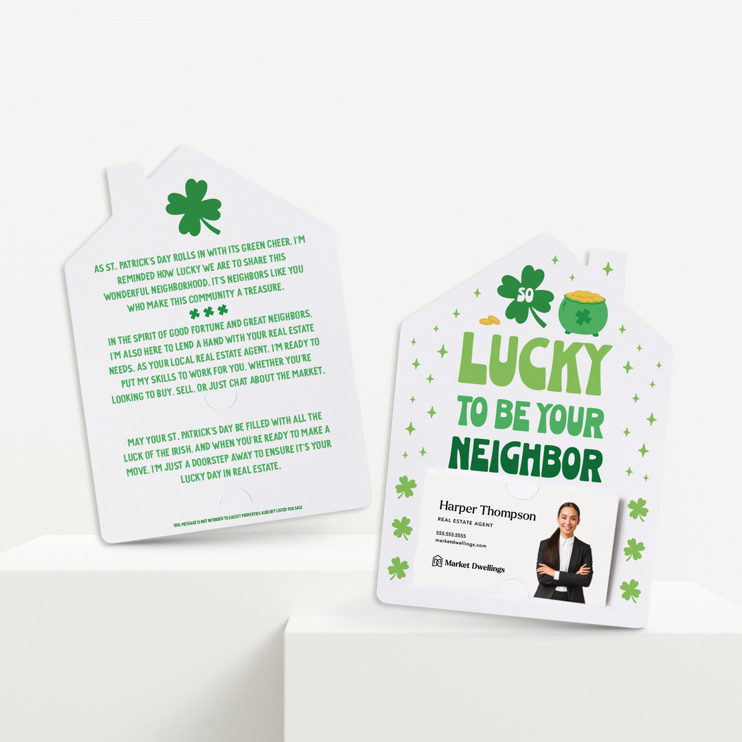 Set of So Lucky To Be Your Neighbor | St. Patrick's Day Mailers | Envelopes Included | M250-M001 Mailer Market Dwellings