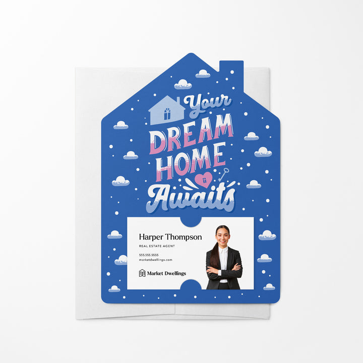 Set of Your Dream Home Awaits | Mailers | Envelopes Included | M291-M001-AB Mailer Market Dwellings COOL BLUE
