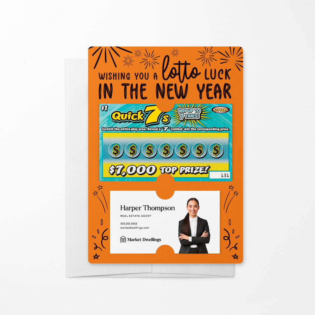Set of Wishing You a LOTTO Luck in the New Year Lotto Mailers | Envelopes Included Mailer Market Dwellings CARROT