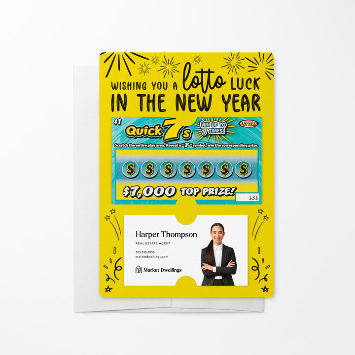 Set of Wishing You a LOTTO Luck in the New Year Lotto Mailers | Envelopes Included Mailer Market Dwellings LEMON