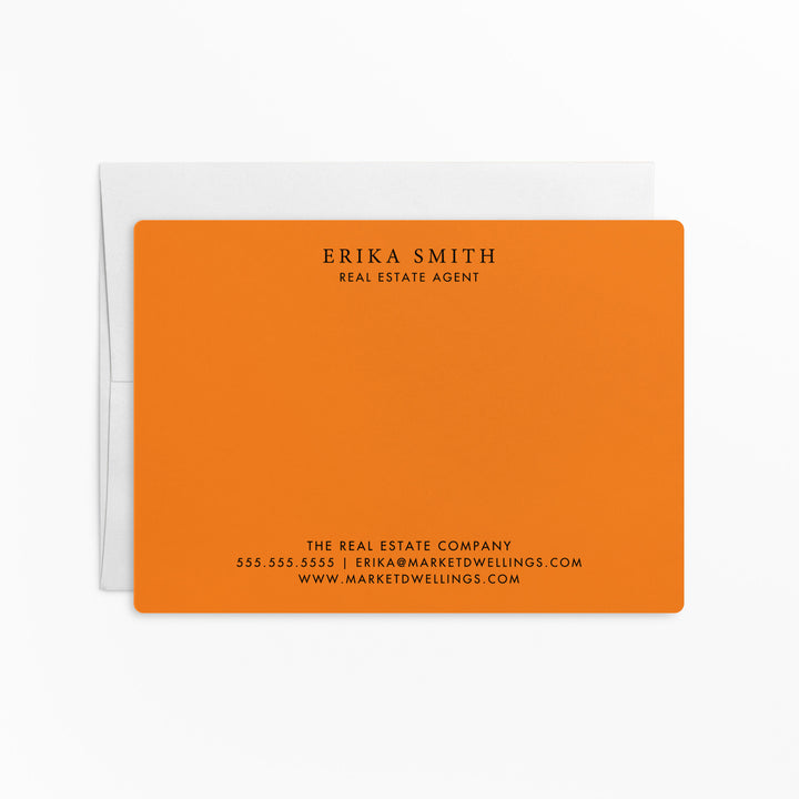 Customizable | Set of Stationery Notecards | Envelopes Included | M3-M006 Mailer Market Dwellings CARROT