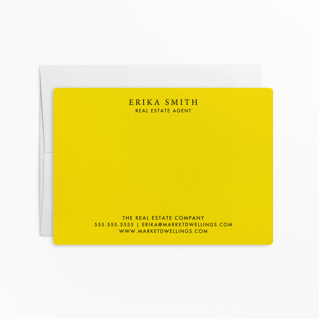 Customizable | Set of Stationery Notecards | Envelopes Included | M3-M006 Mailer Market Dwellings LEMON