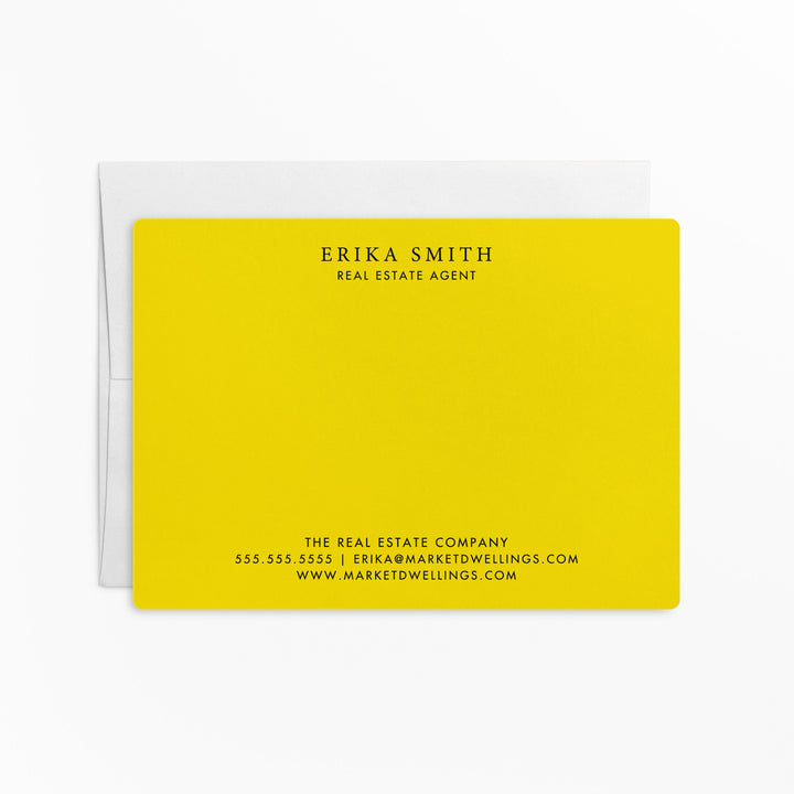 Customizable | Set of Stationery Notecards | Envelopes Included | M3-M006 Mailer Market Dwellings LEMON