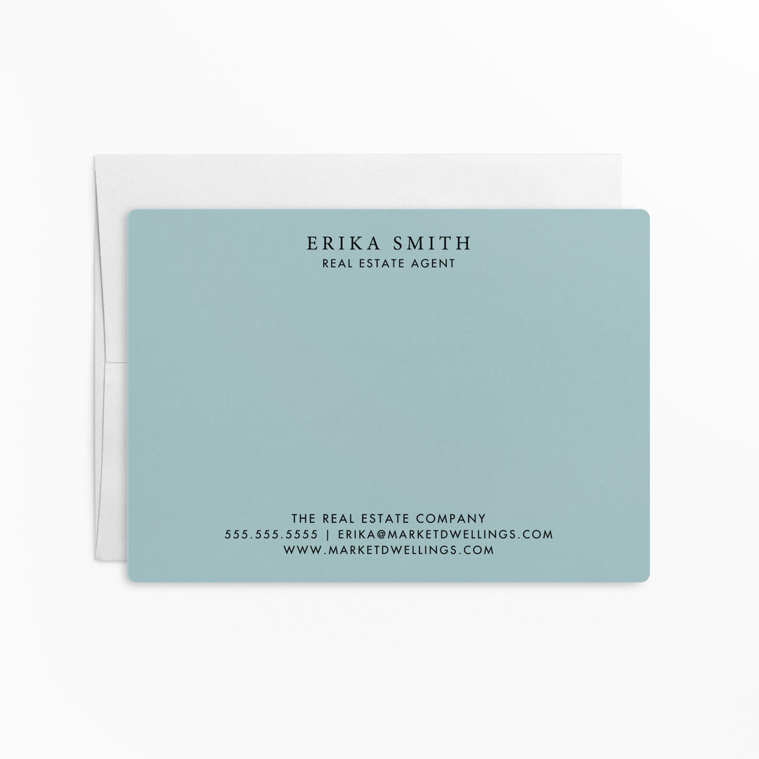 Customizable | Set of Stationery Notecards | Envelopes Included | M3-M006 Mailer Market Dwellings LIGHT BLUE