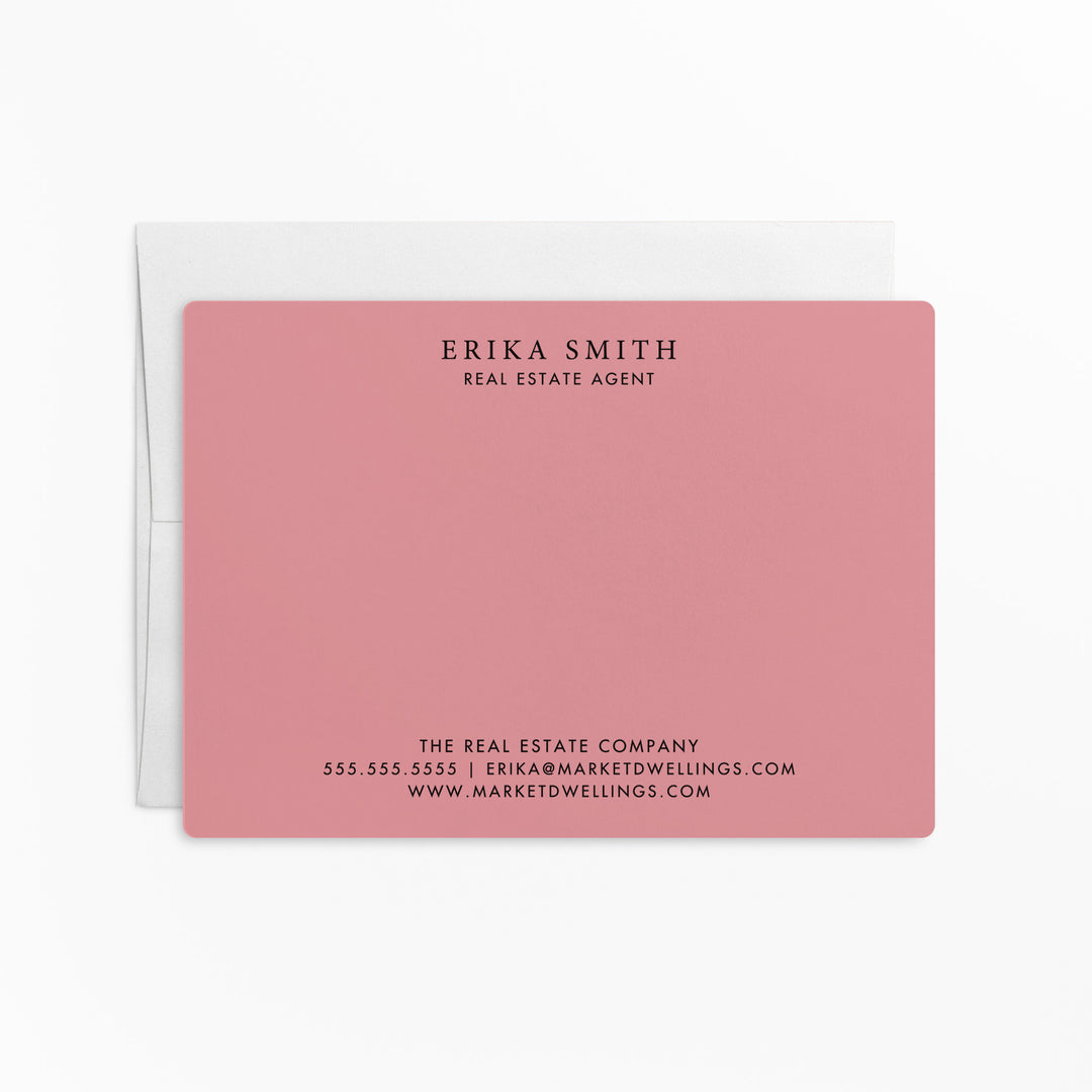 Customizable | Set of Stationery Notecards | Envelopes Included | M3-M006 Mailer Market Dwellings LIGHT PINK