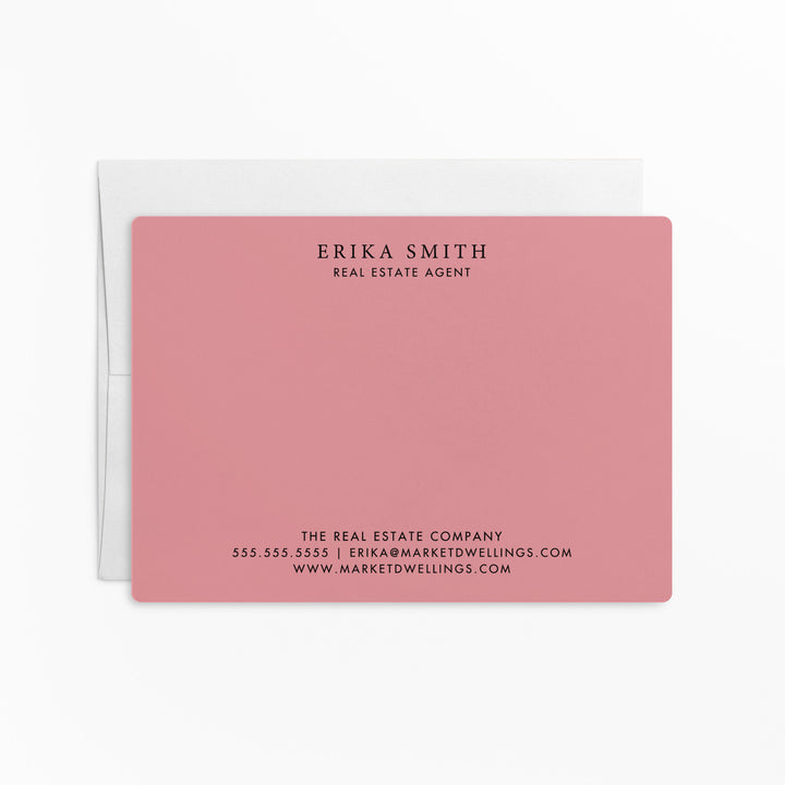 Customizable | Set of Stationery Notecards | Envelopes Included | M3-M006 Mailer Market Dwellings LIGHT PINK