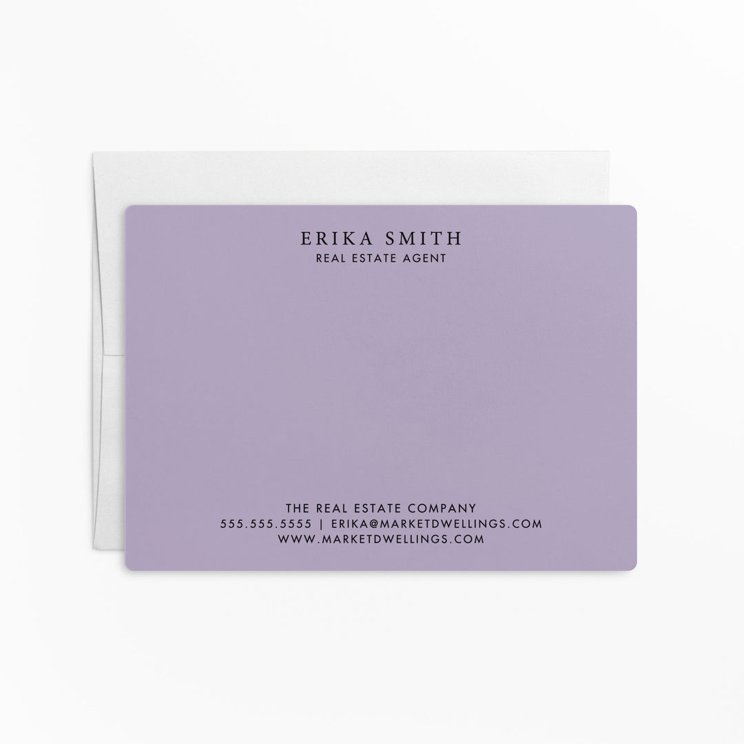 Customizable | Set of Stationery Notecards | Envelopes Included | M3-M006 Mailer Market Dwellings LIGHT PURPLE