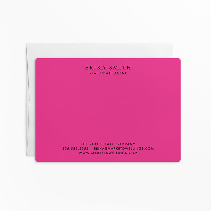 Customizable | Set of Stationery Notecards | Envelopes Included | M3-M006 Mailer Market Dwellings RAZZLE BERRY