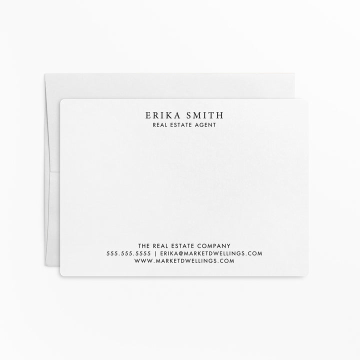 Customizable | Set of Stationery Notecards | Envelopes Included | M3-M006 Mailer Market Dwellings WHITE