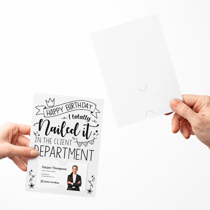 Set of "Happy Birthday I Totally Nailed It In The Client Department" Cards | Envelopes Included | M30-M007 Mailer Market Dwellings