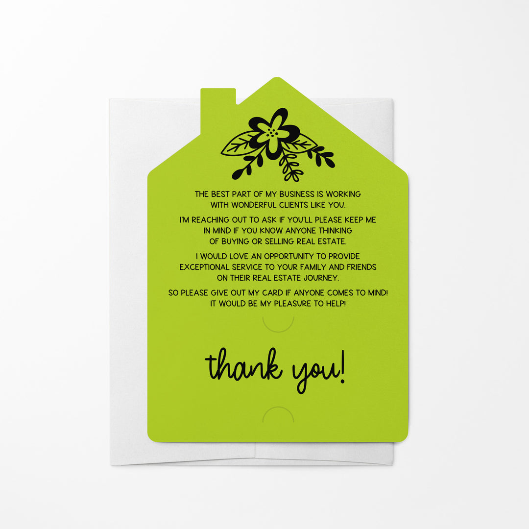 Set of Your Referrals Make My Business Bloom Real Estate Agent Mailers | Envelopes Included | M30-M001 Mailer Market Dwellings
