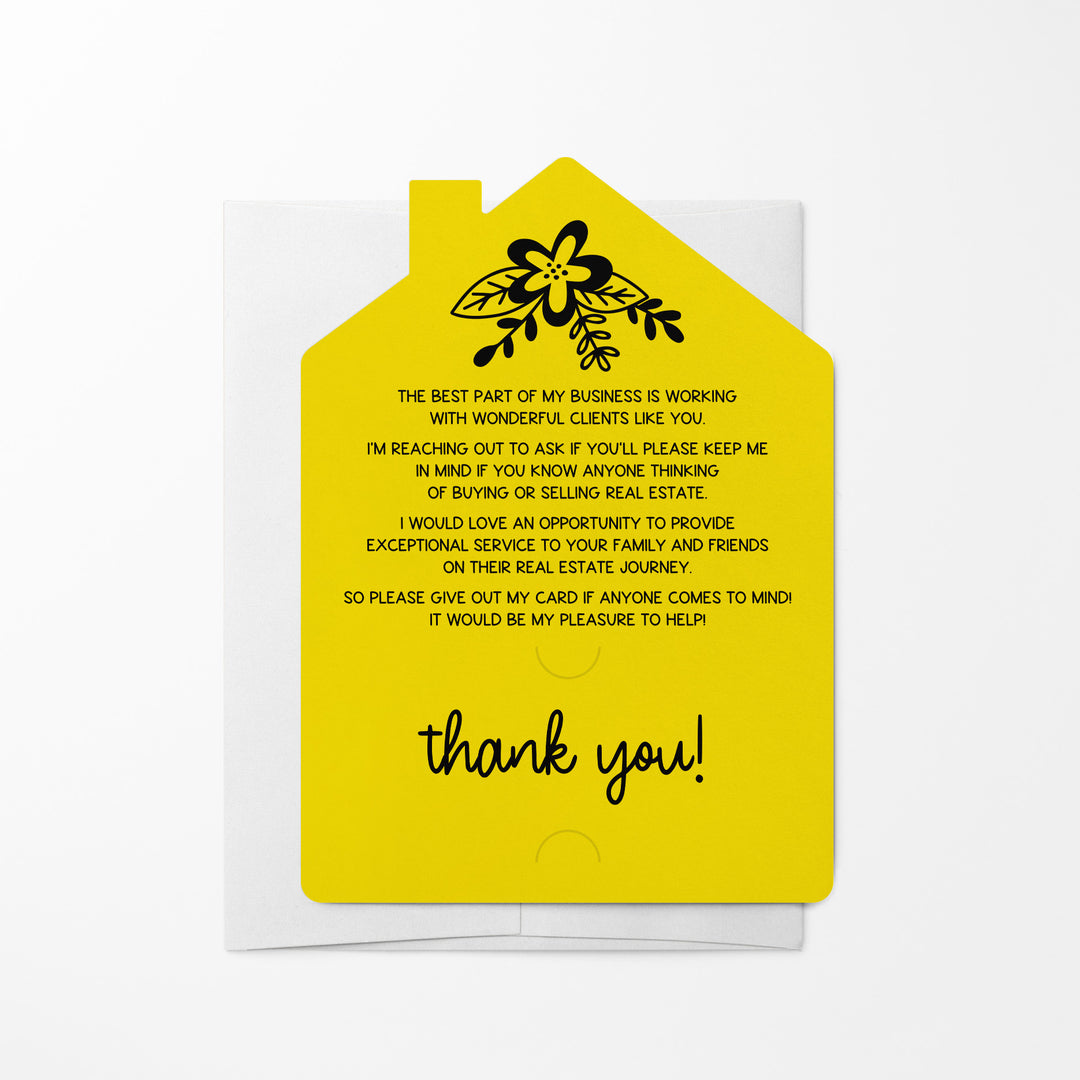 Set of Your Referrals Make My Business Bloom Real Estate Agent Mailers | Envelopes Included | M30-M001 Mailer Market Dwellings