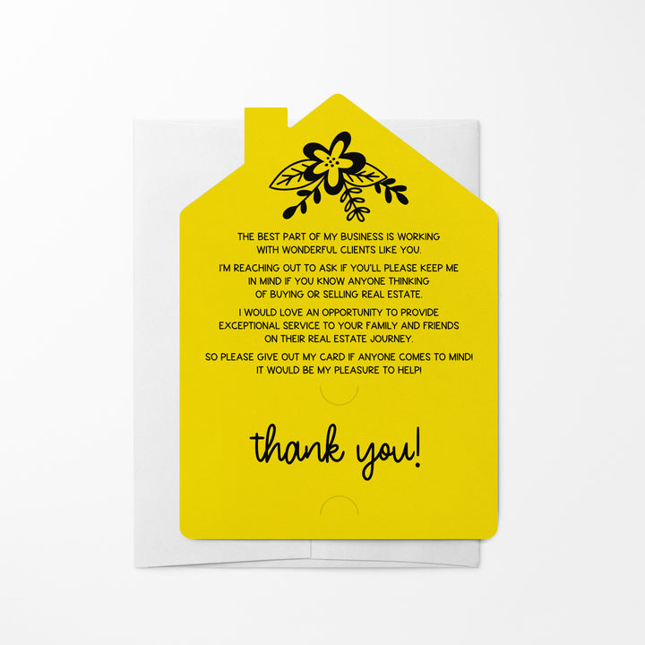 Set of Your Referrals Make My Business Bloom Real Estate Agent Mailers | Envelopes Included | M30-M001 Mailer Market Dwellings